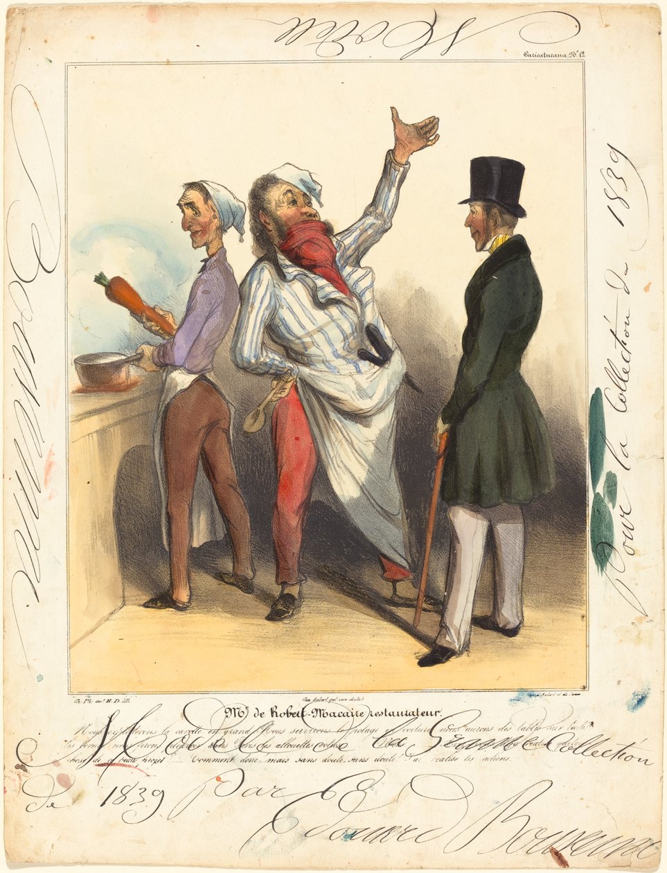 herra de Robert Macaire ravintolanhoitaja tekijältä Honoré Daumier and Edouard Bouvenne