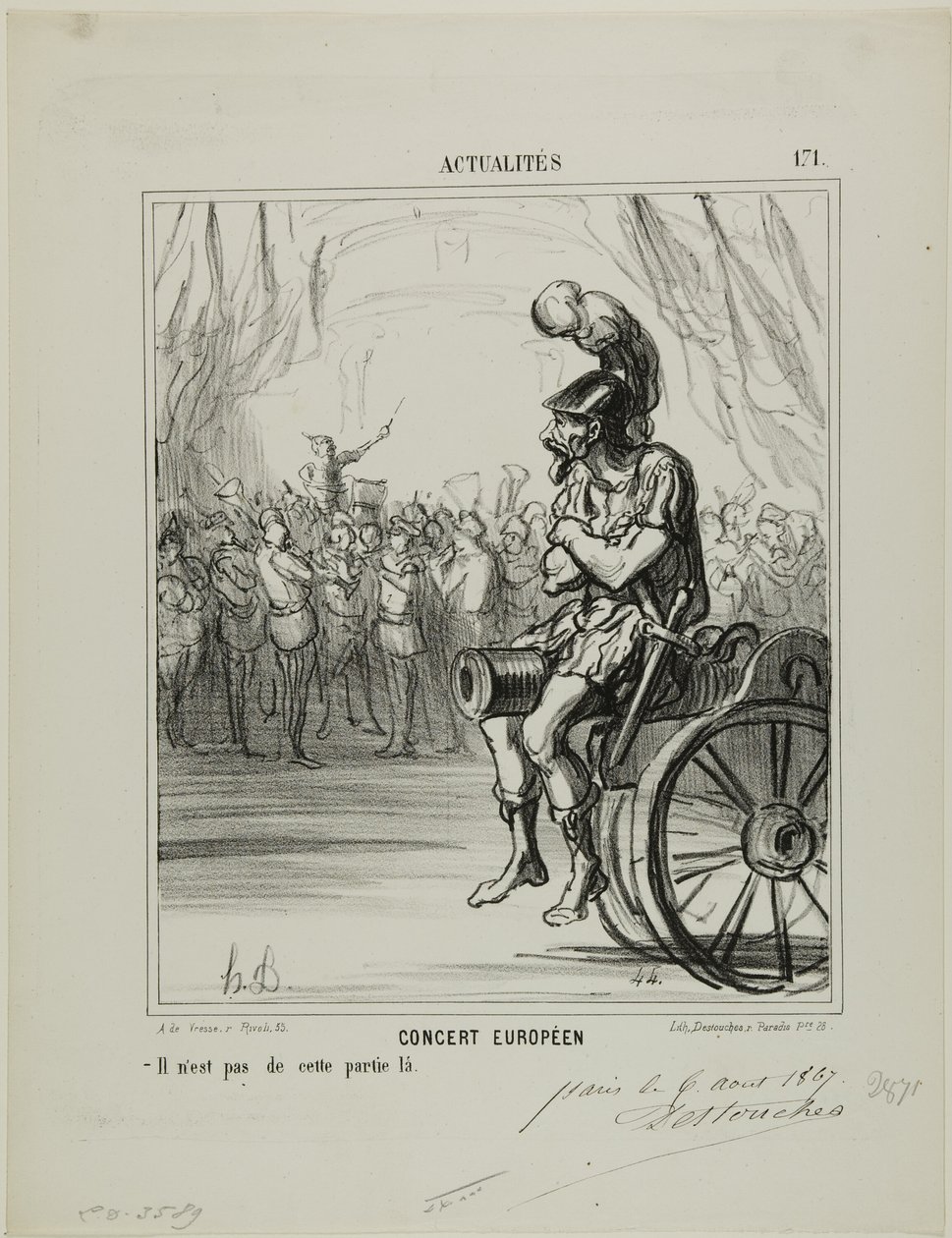 Eurooppalainen konsertti. Ei saa osallistua tähän osaan, levy 171 alkaen Actualités tekijältä Honoré Victorin Daumier