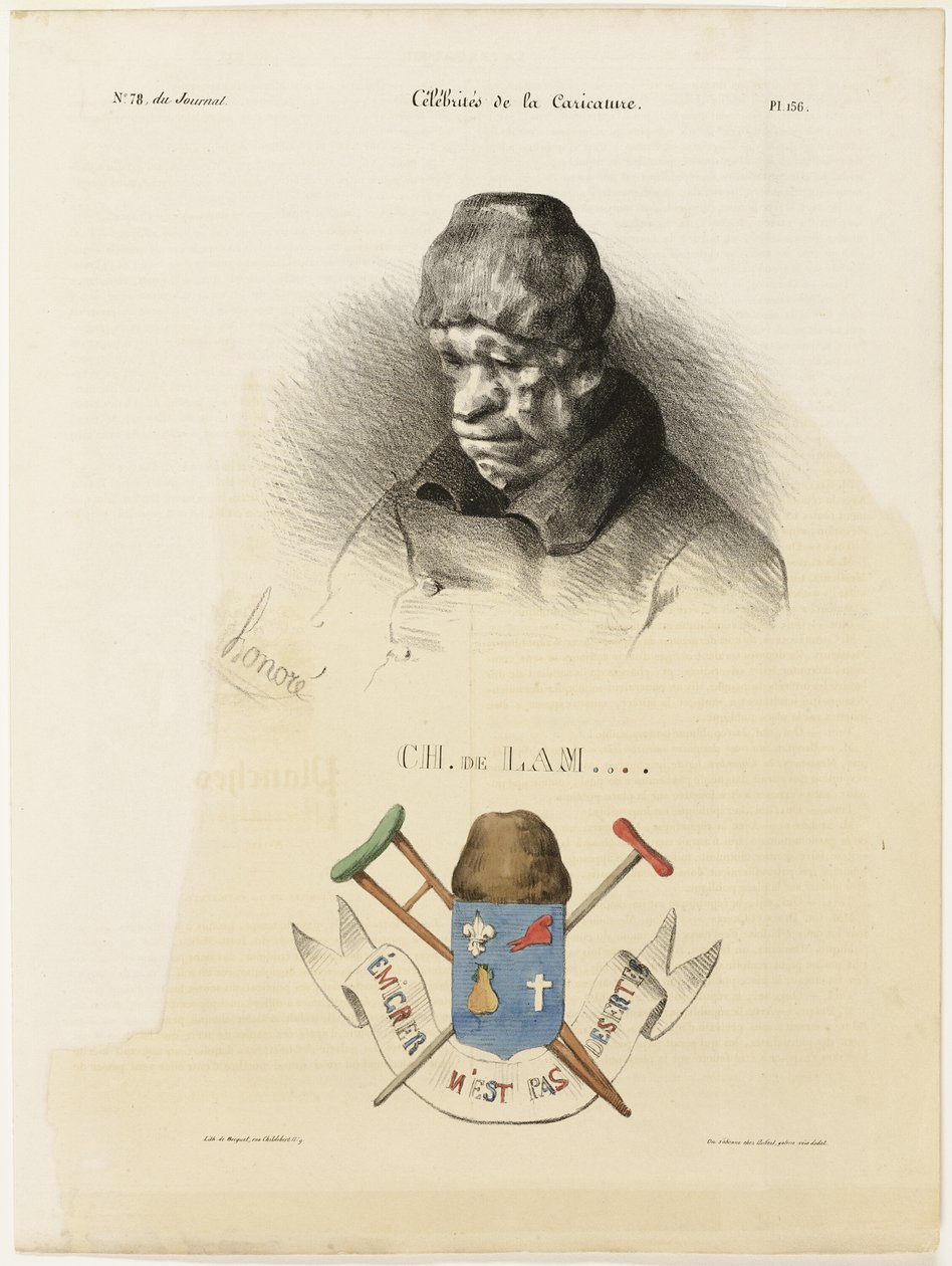 Ch. De Lam...., levy 156 teoksesta Famous Cartoonists (Kuuluisia pilapiirtäjiä) tekijältä Honoré Victorin Daumier