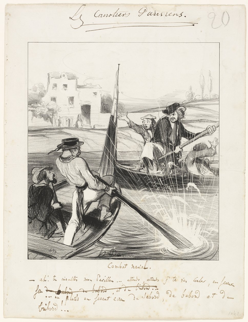 Merivoimien taistelu tekijältä Honoré Victorin Daumier