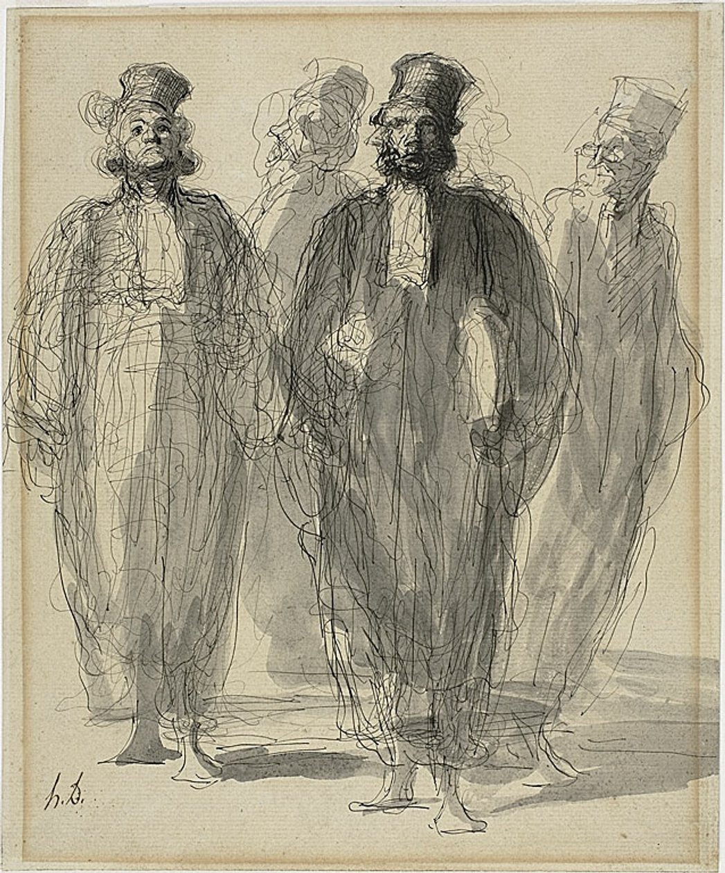 Neljä lakimiestä tekijältä Honoré Victorin Daumier