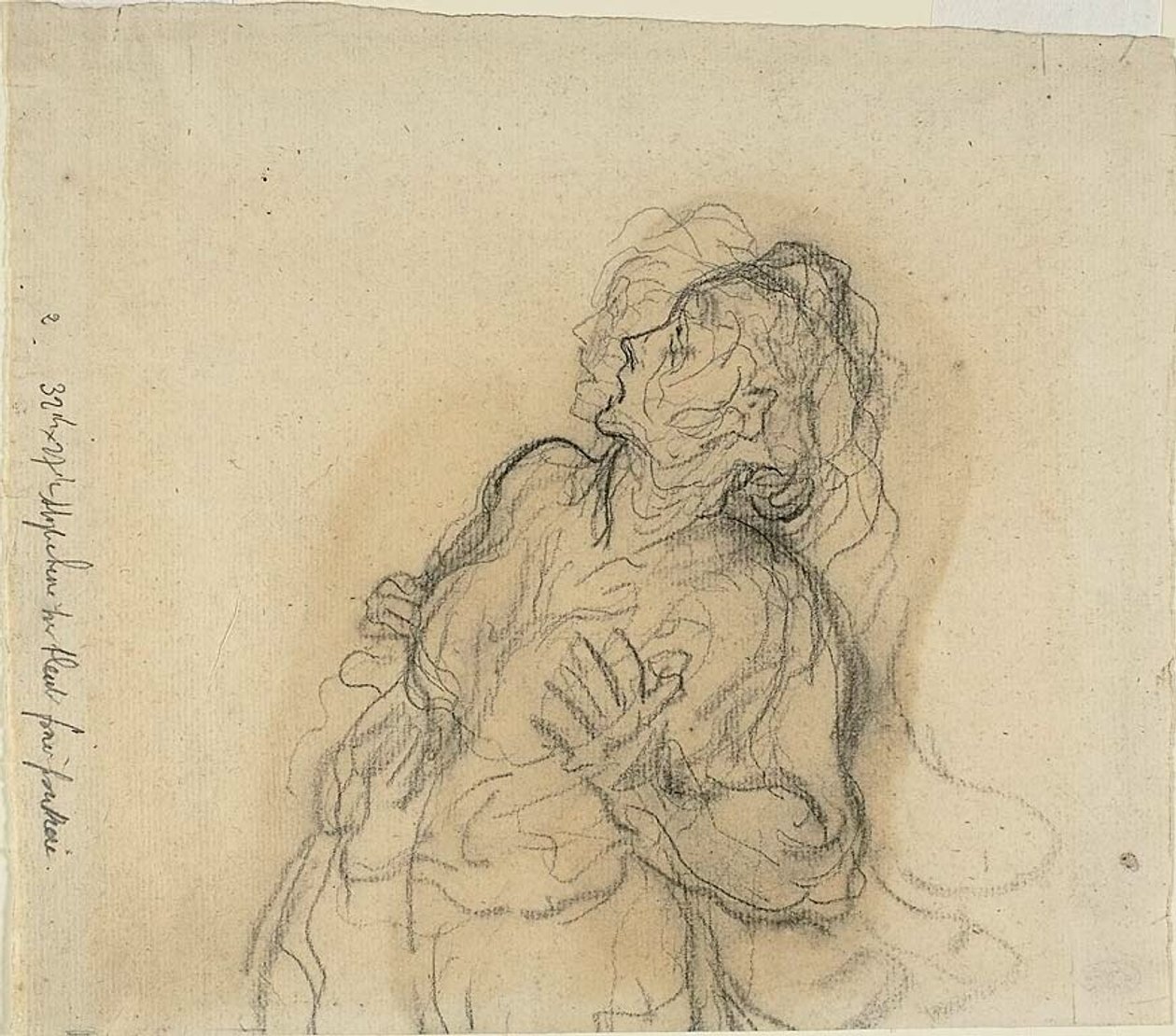 Pelästynyt nainen tekijältä Honoré Victorin Daumier