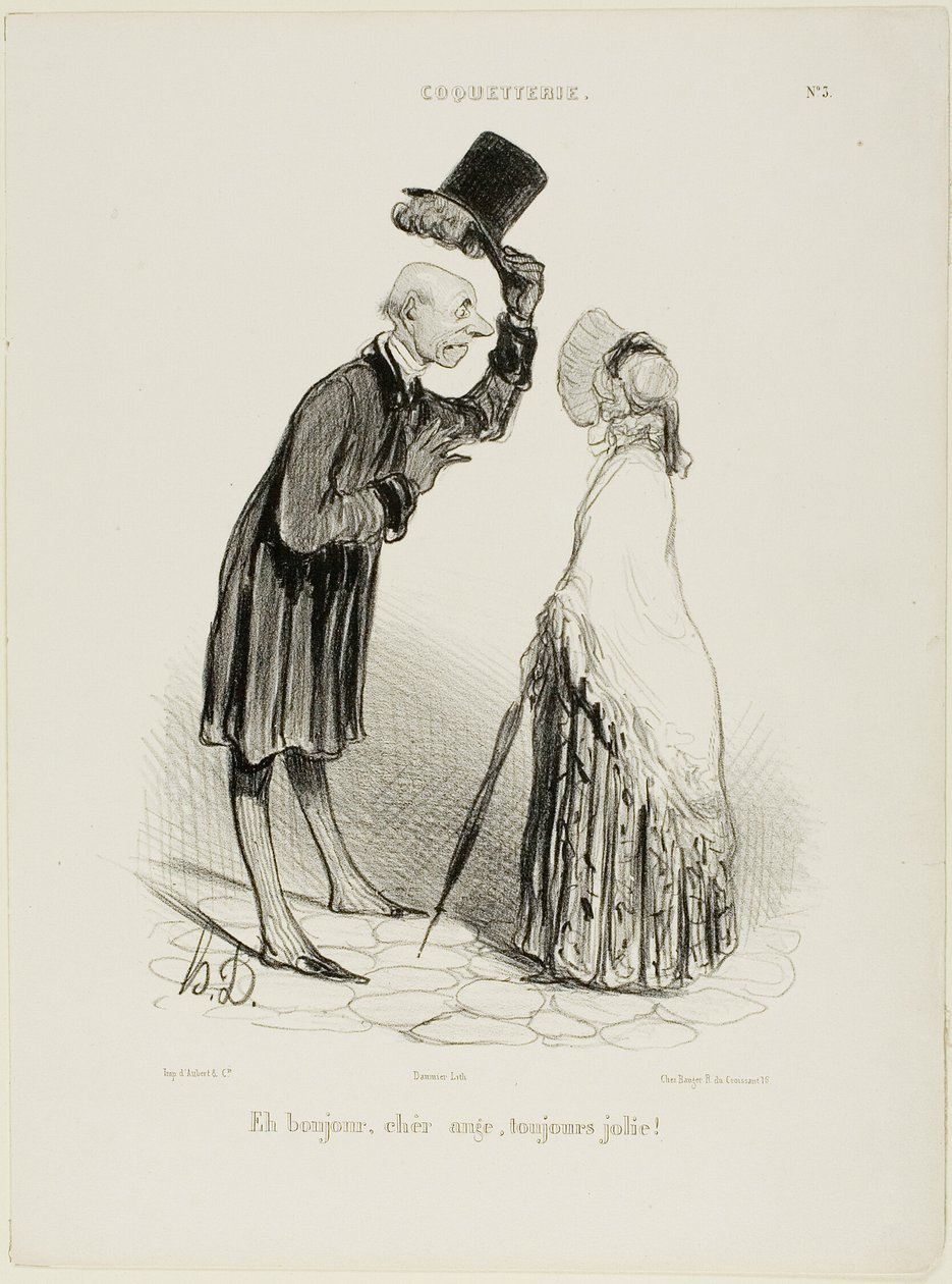 "Hei, enkeli, aina kaunis...", laatta 3 Coquetterie-levystä tekijältä Honoré Victorin Daumier