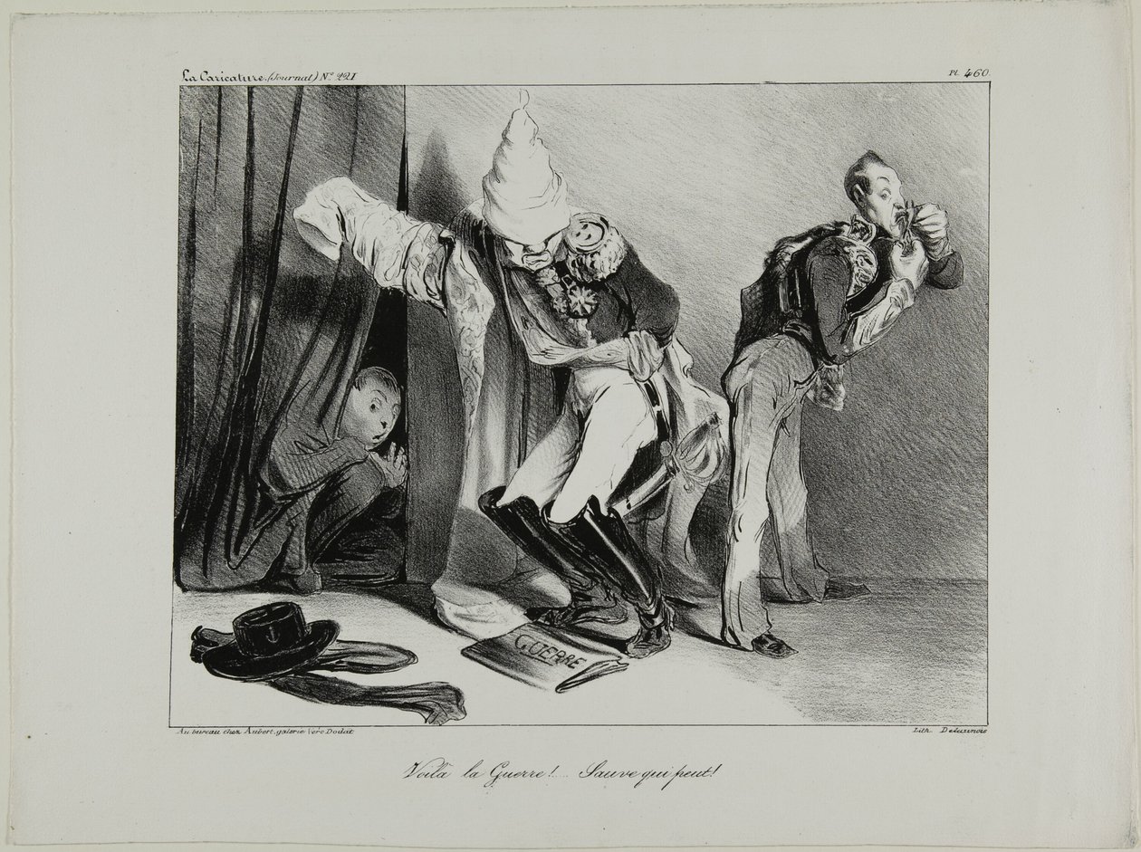 "Se on sotaa! ...Jokainen oman onnensa nojassa!", levy 460 tekijältä Honoré Victorin Daumier