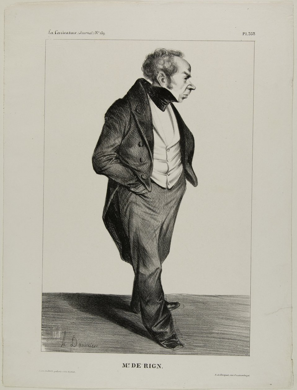 Herra De Rign, laatta 333 sarjakuvajulkkiksista. tekijältä Honoré Victorin Daumier