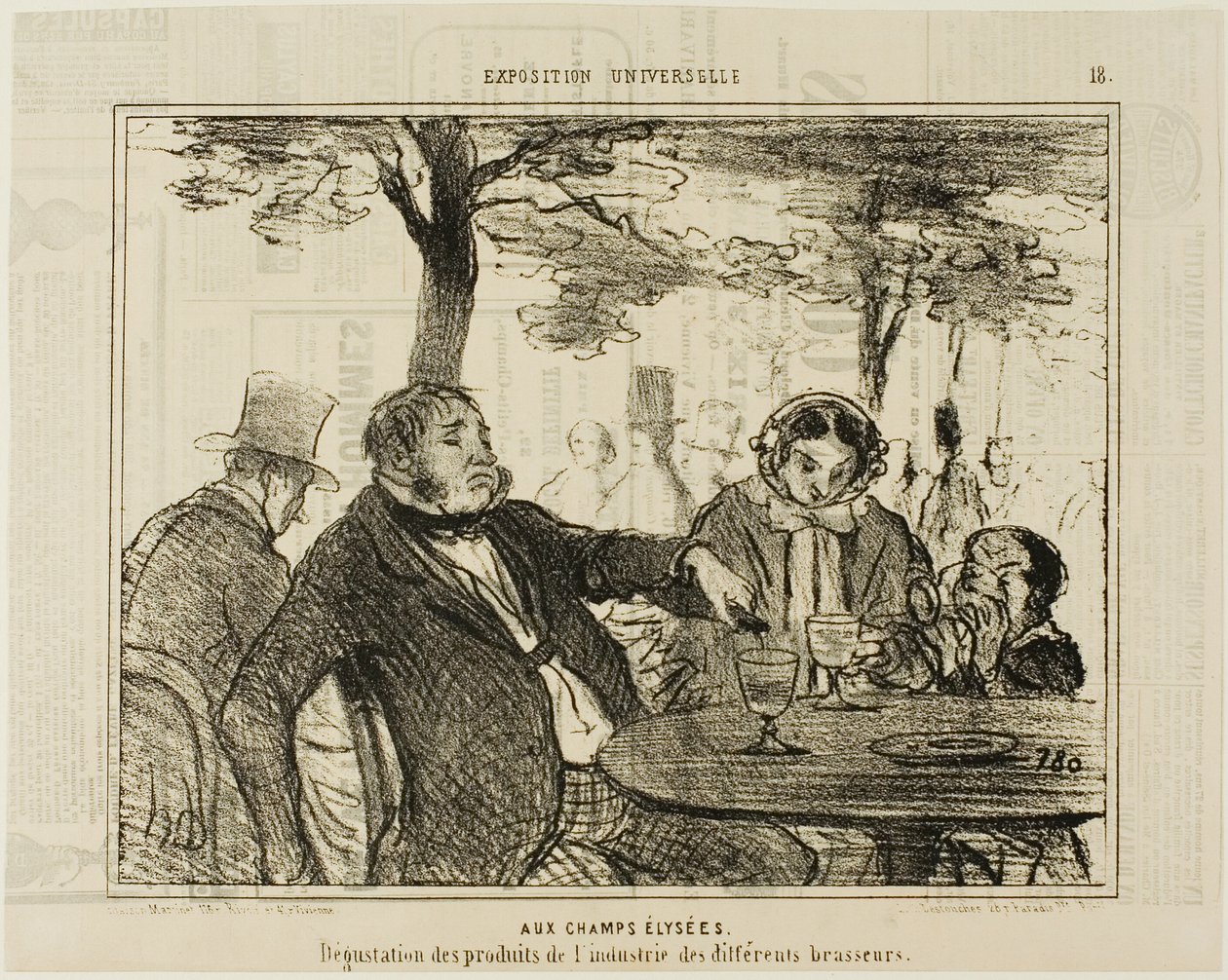 Champs-Elysées-kadulla. Eri panimoiden teollisuustuotteiden maistelua, L
