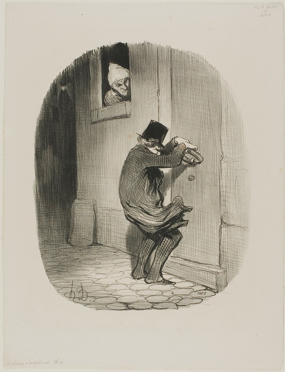 Past Midnight, levy 19 Locataires et Propriétaires -lehdestä. tekijältä Honoré Victorin Daumier