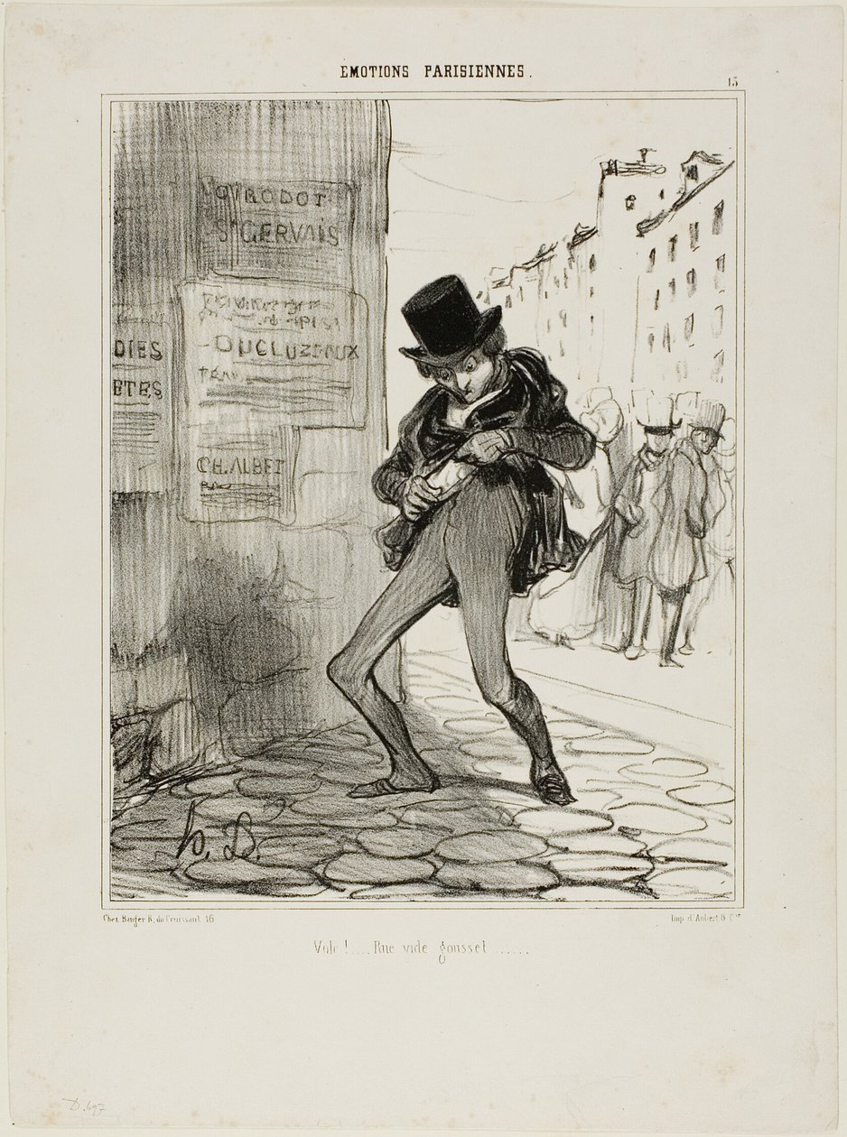 Ryöstetty! Empty-Pocket Street..., plate 13 alkaen Émotions Parisiens tekijältä Honoré Victorin Daumier