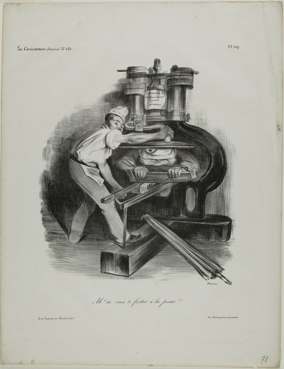 "Haluat siis sekaantua lehdistöön!", levy 319. tekijältä Honoré Victorin Daumier