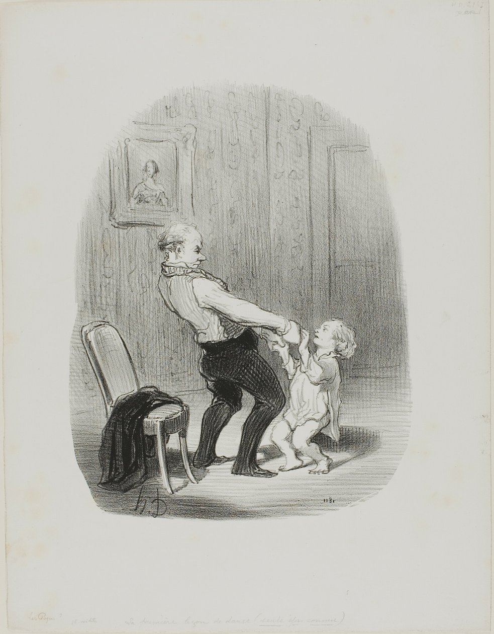 Ensimmäinen tanssi Lession, alkaen Les Papas tekijältä Honoré Victorin Daumier
