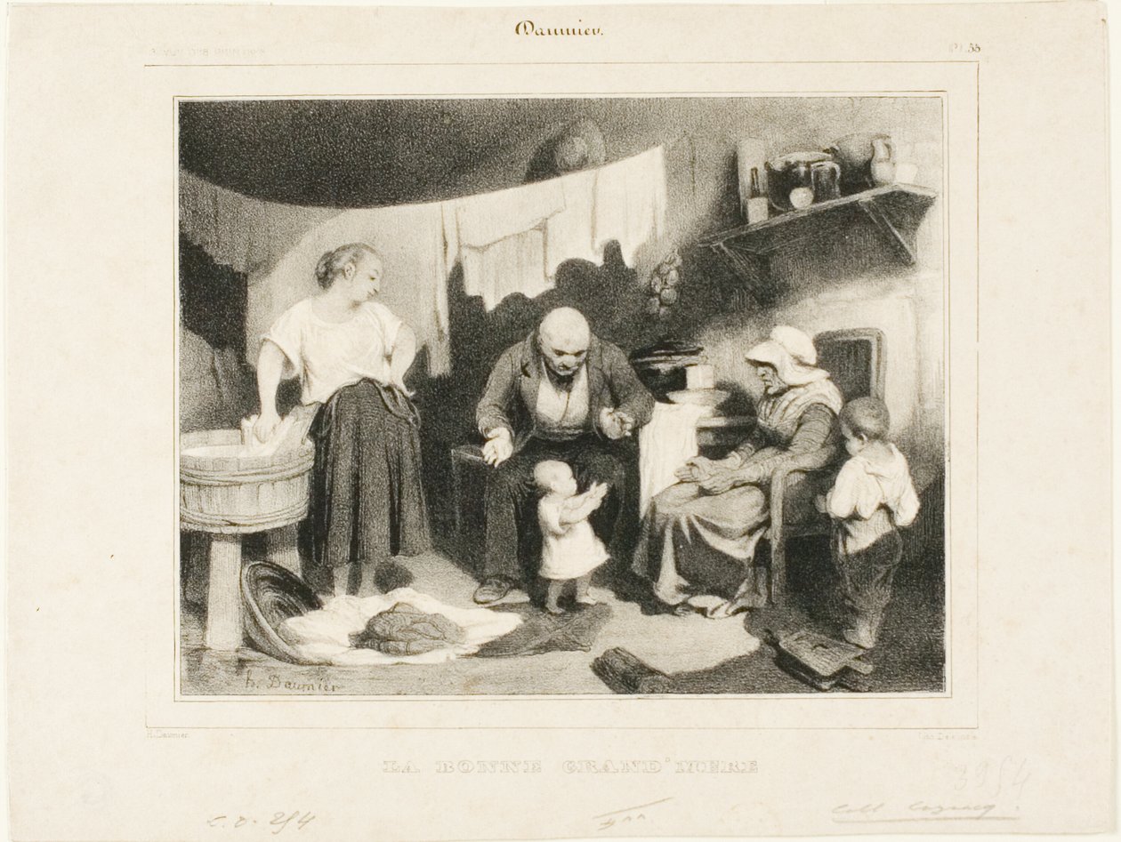 Hyvä isoäiti, levy 55 tekijältä Honoré Victorin Daumier