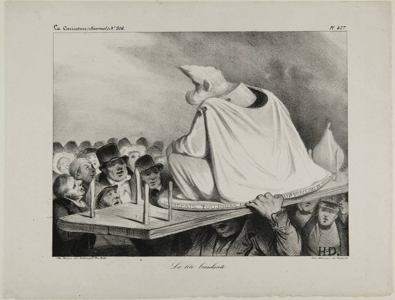 Irrallinen pää, kilpi 427 tekijältä Honoré Victorin Daumier