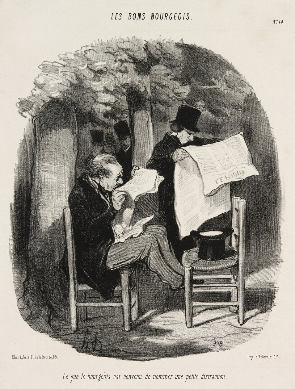 Tätä porvari pitää pienenä häiriötekijänä, levy 14, Les Bons Bourgeois -lehti tekijältä Honoré Victorin Daumier