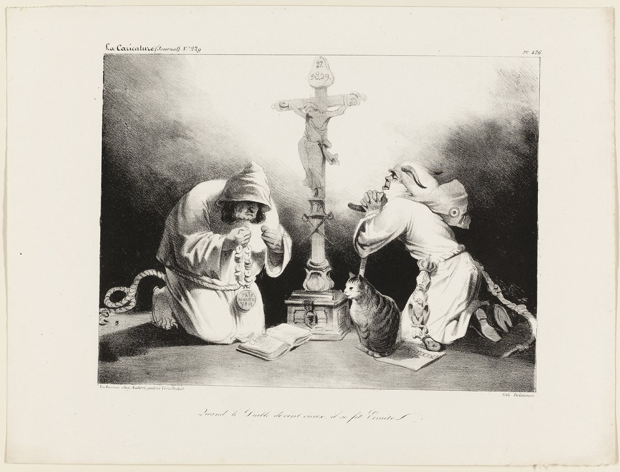 Kun paholainen vanheni, hänestä tuli erakko, levy 476. tekijältä Honoré Victorin Daumier