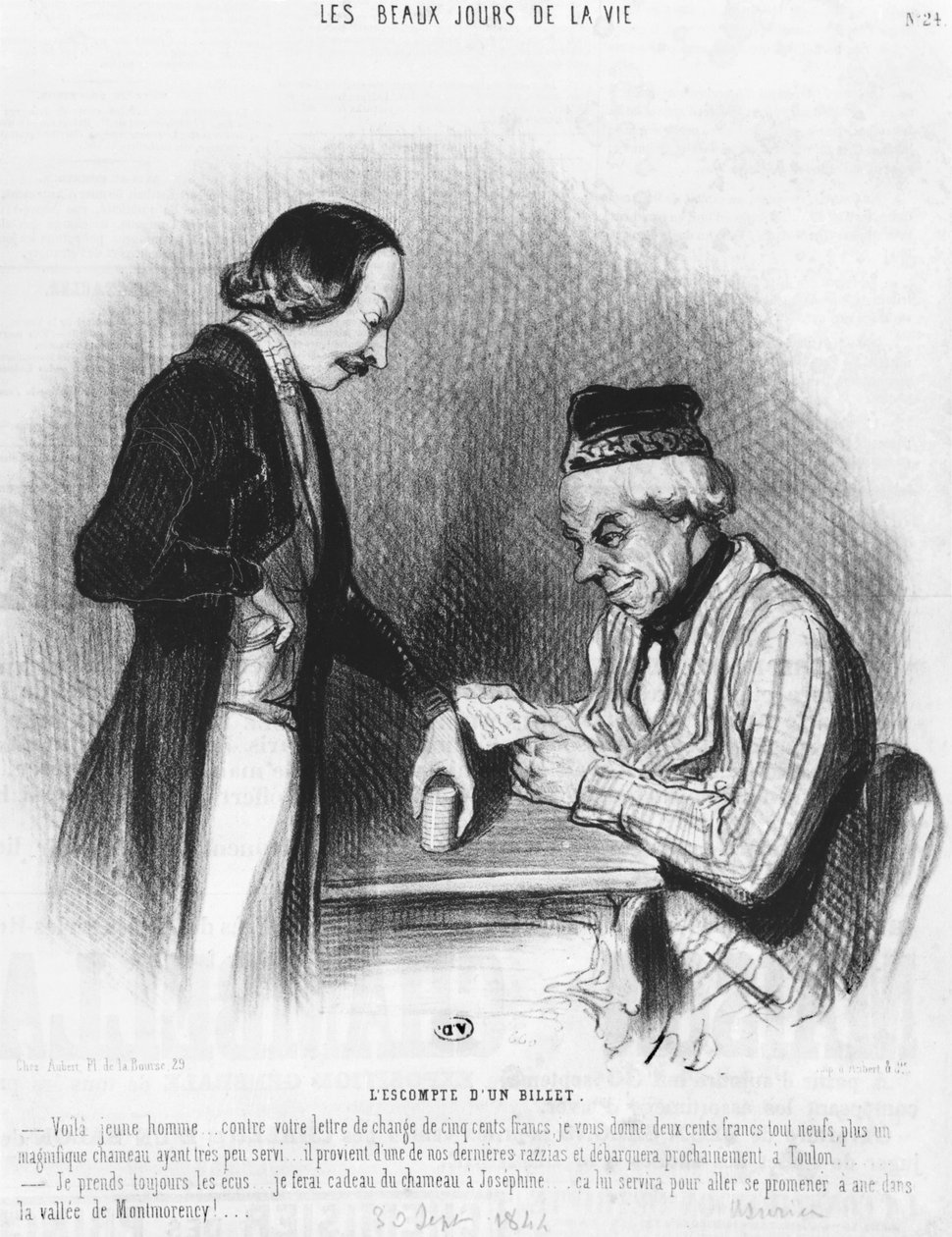 Alennus seteli, 30. syyskuuta 1844 tekijältä Honoré Daumier