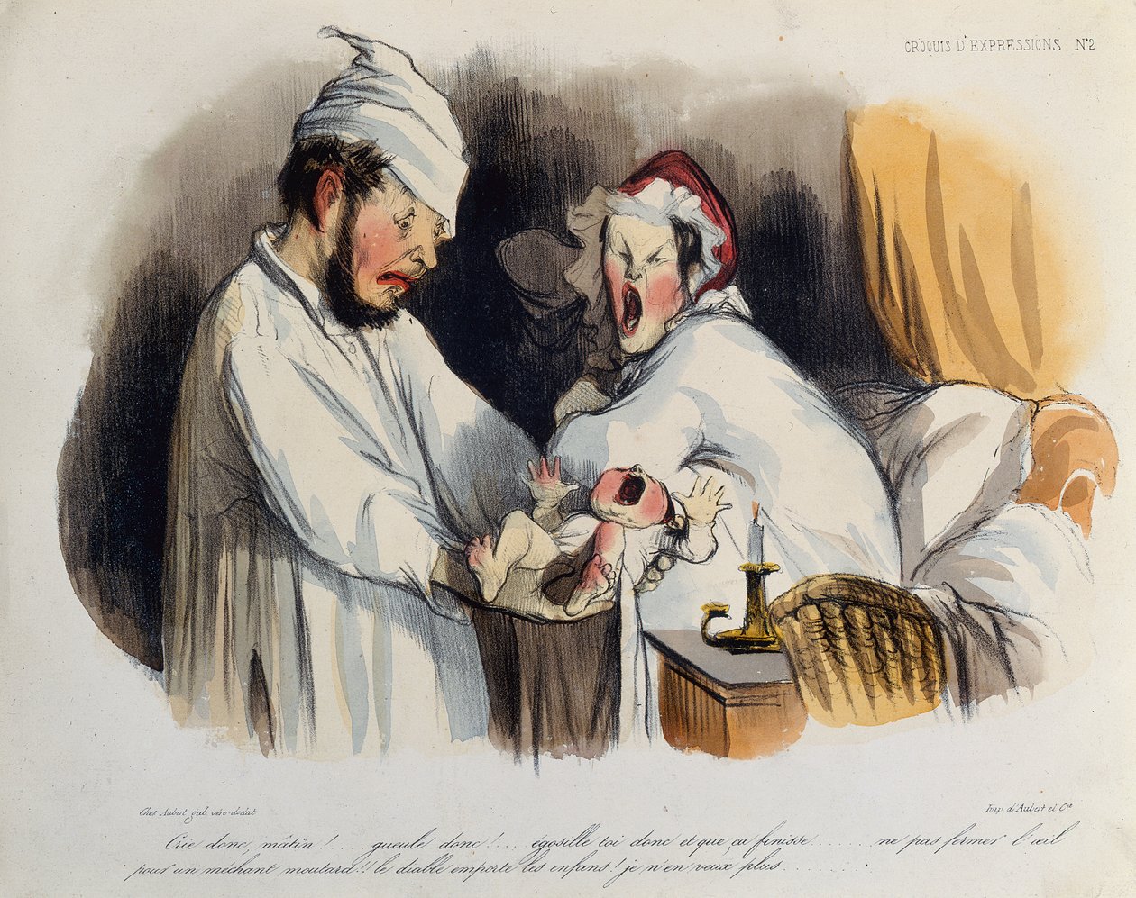 Vanhemmat herättivät vauvansa tekijältä Honoré Daumier