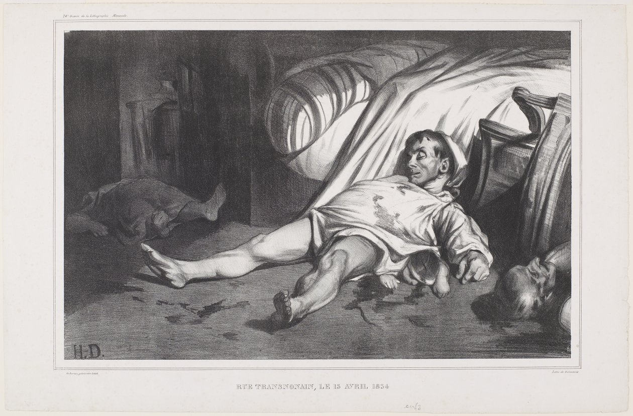 Rue Transnonain, 15. huhtikuuta 1834, 1834 tekijältä Honoré Daumier