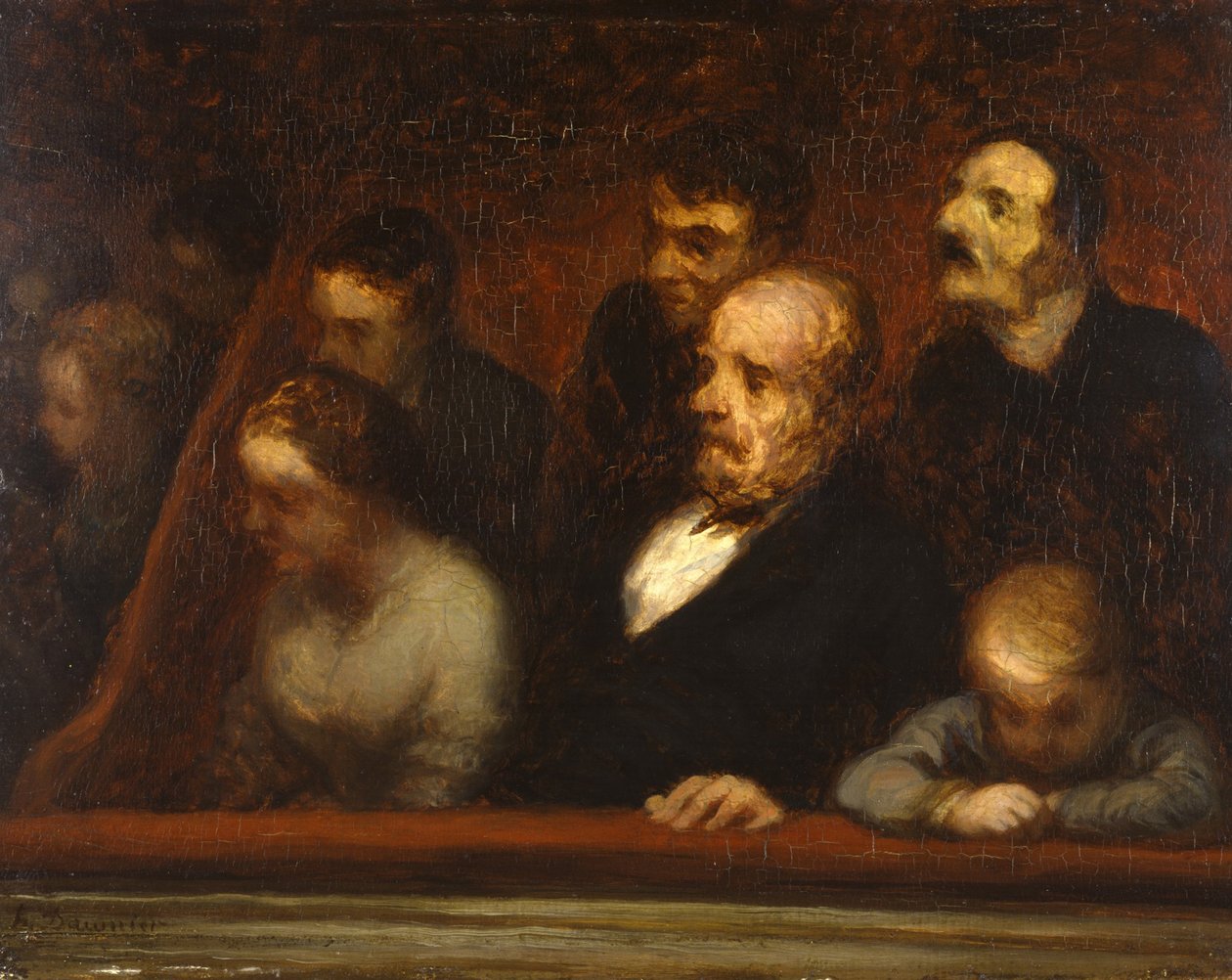 The Loge, noin 1857 tekijältä Honoré Daumier