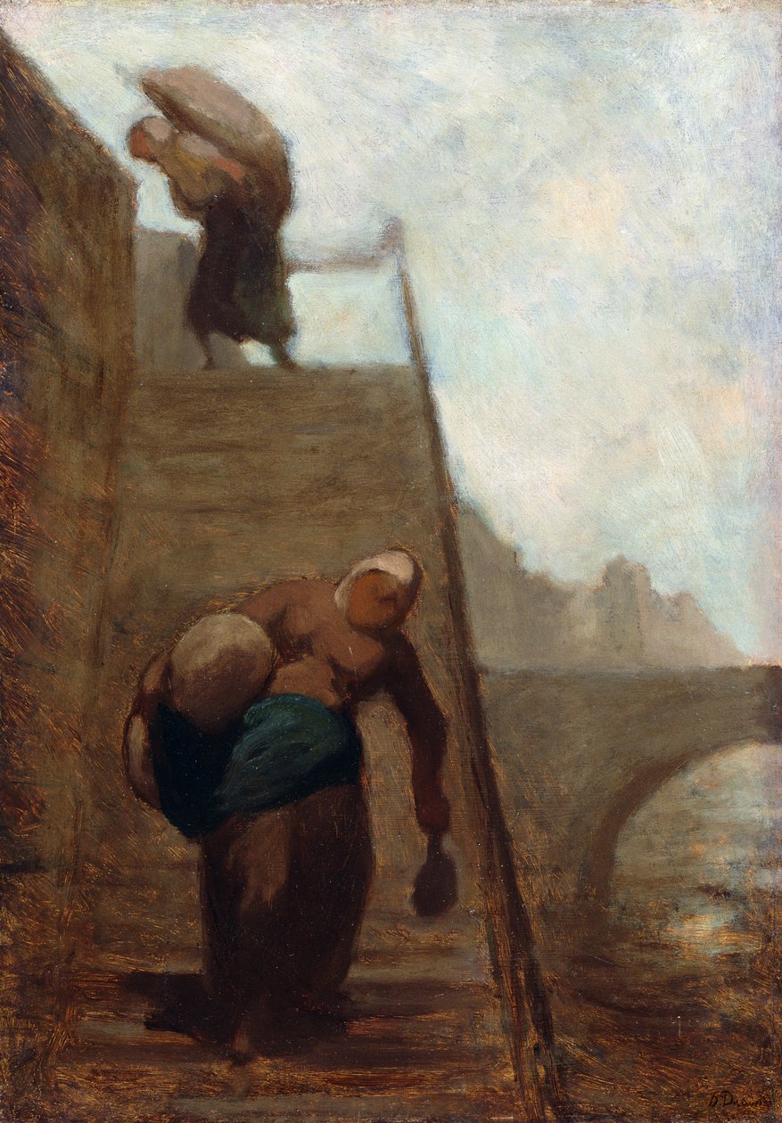 Pesijanaiset laiturin portailla, 1850-52 tekijältä Honoré Daumier