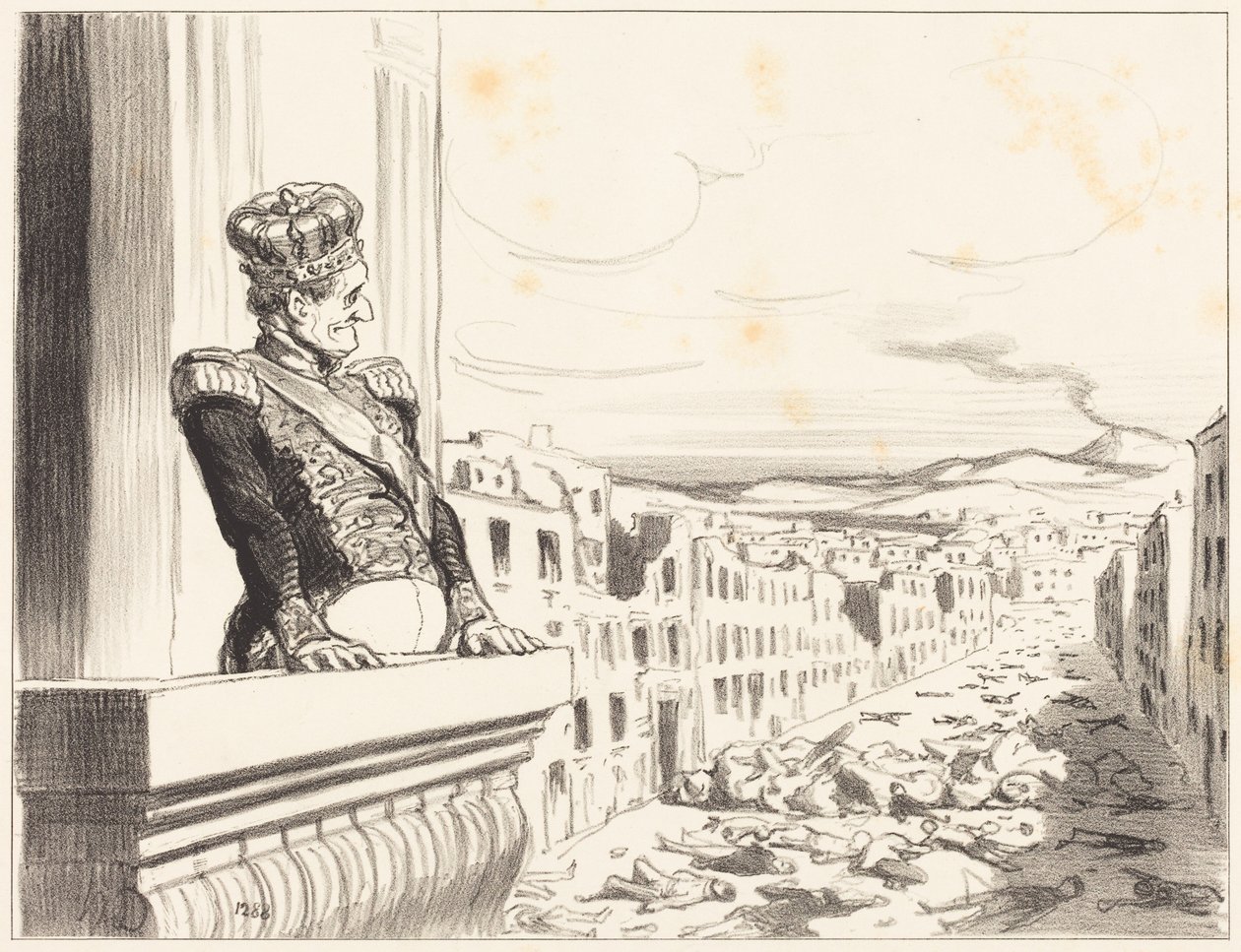 Napolissa - Paras kaikista kuninkaista... (1. laatta) tekijältä Honoré Daumier