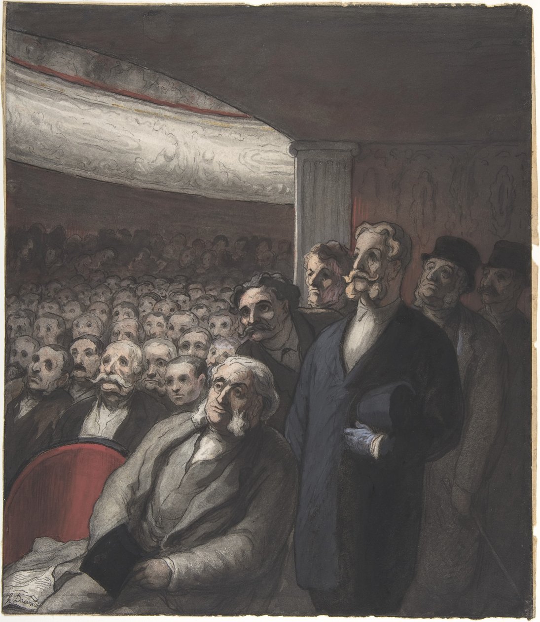 Teatteriyleisö tekijältä Honoré Daumier
