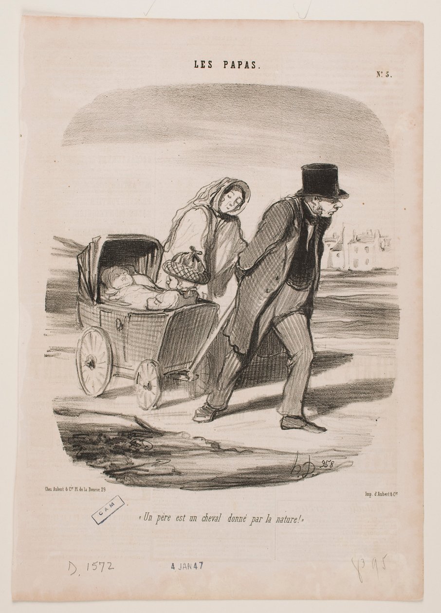 Isä on luonnon tarjoama hevonen tekijältä Honoré Daumier