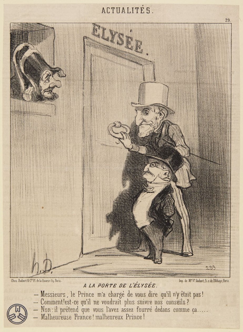 "Élysée-palatsin ovella" tekijältä Honoré Daumier