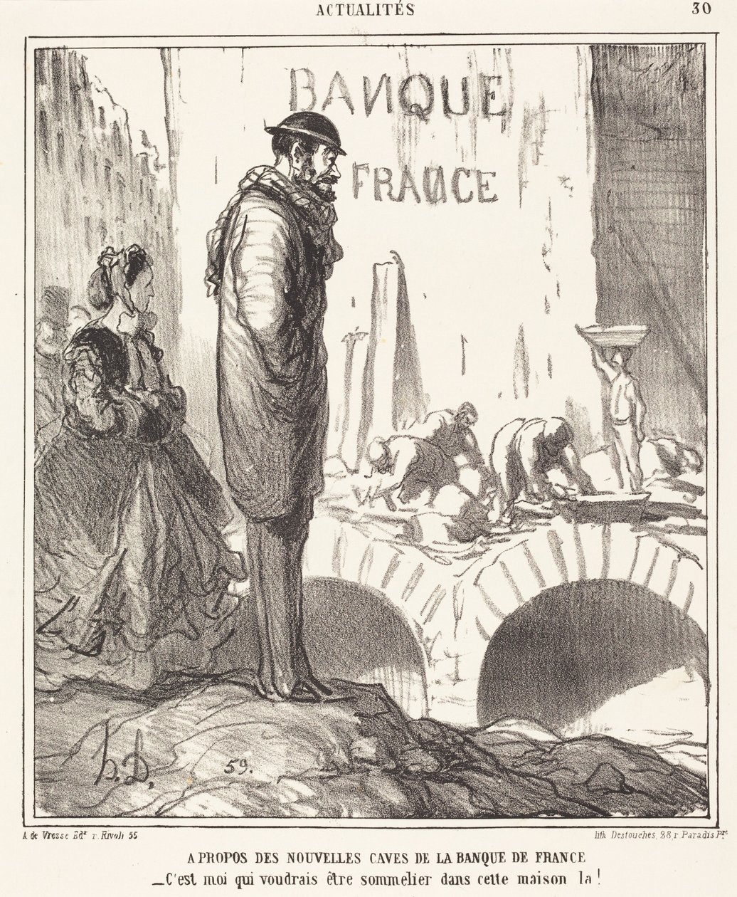 Ranskan pankin ... kellareista tekijältä Honoré Daumier