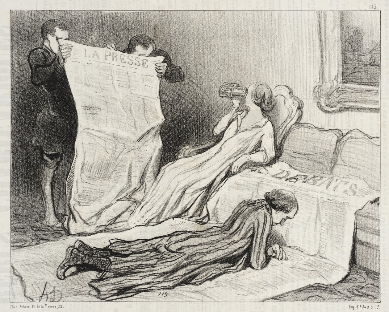 Tilaajat vastaanottamassa sanomalehteään... tekijältä Honoré Daumier