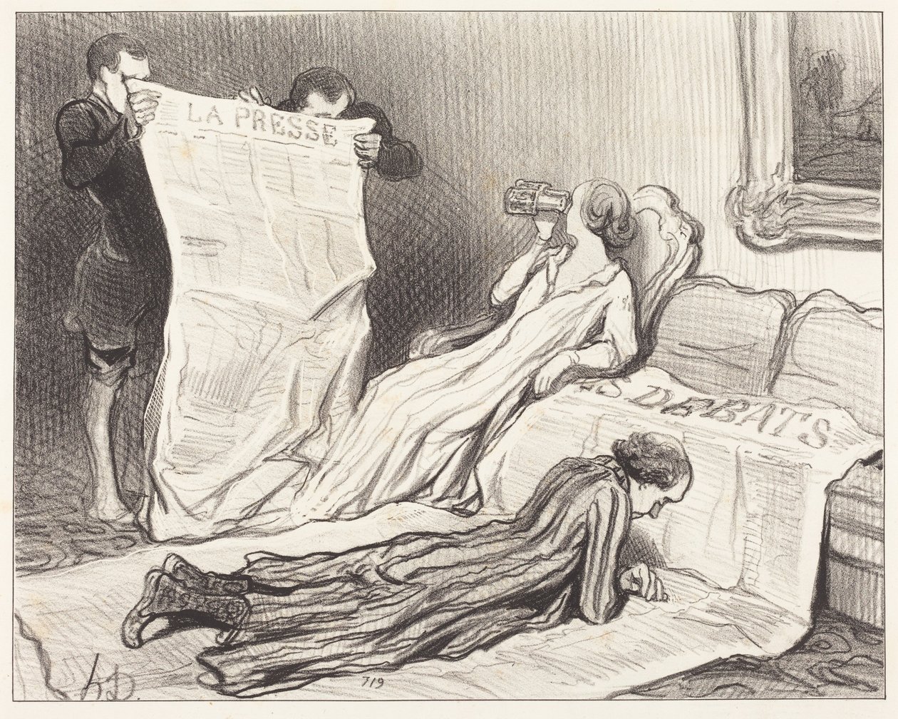 Tilaajat vastaanottavat sanomalehtensä... tekijältä Honoré Daumier
