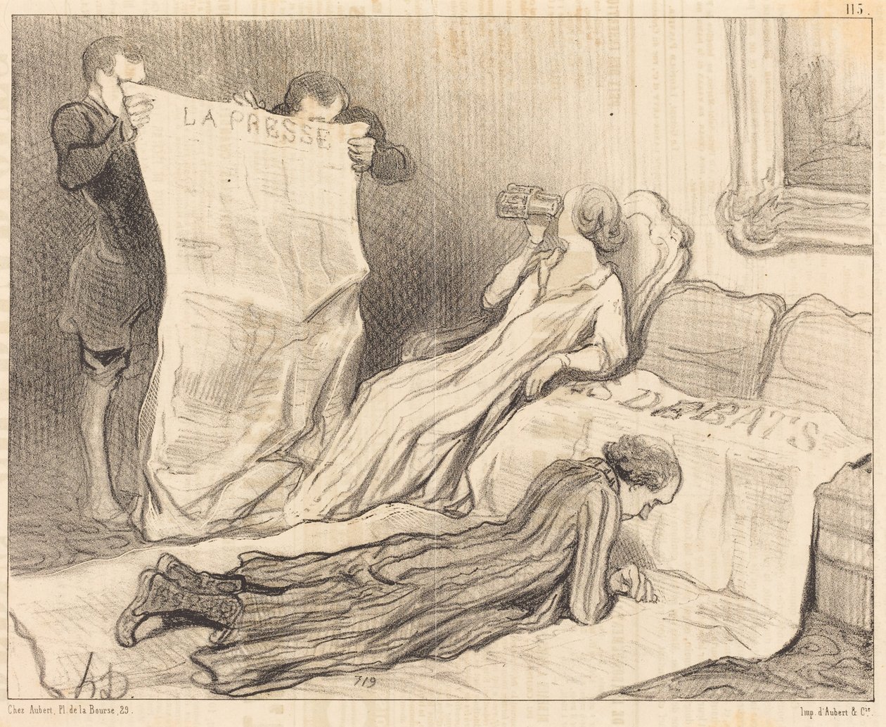 Tilaajat vastaanottavat sanomalehtensä... tekijältä Honoré Daumier