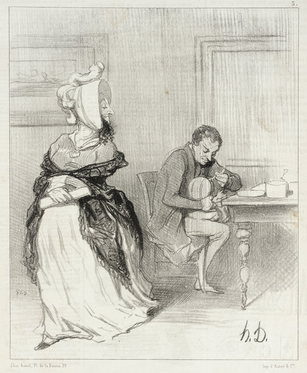 Hyvästi, rakkaani, menen kustantajieni luo!... tekijältä Honoré Daumier