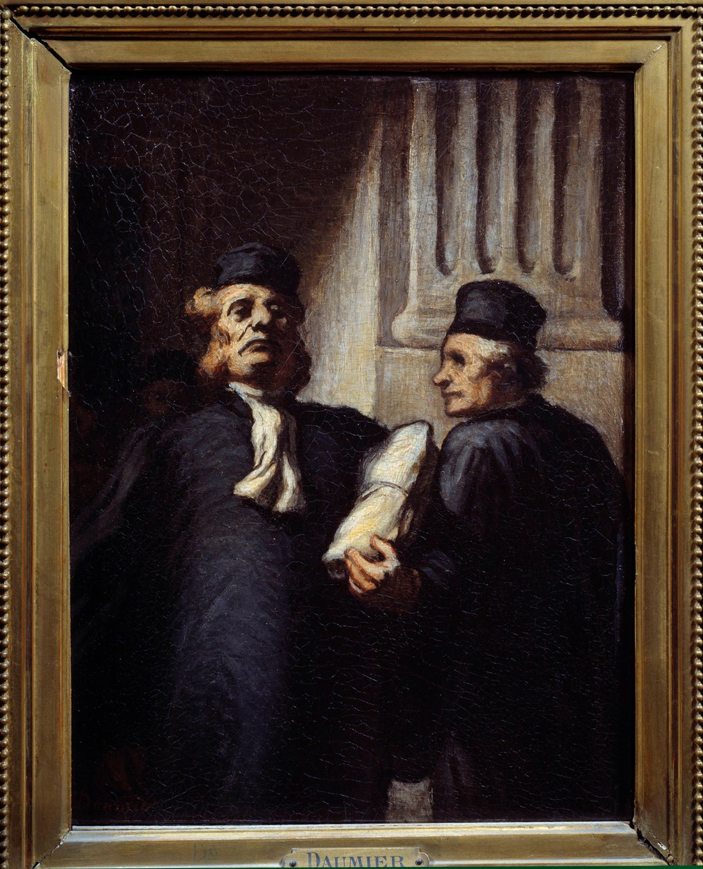 Kuulemisen jälkeen molemmat asianajajat. Honore Daumierin maalaus (1808 - 1879) tekijältä Honoré Daumier