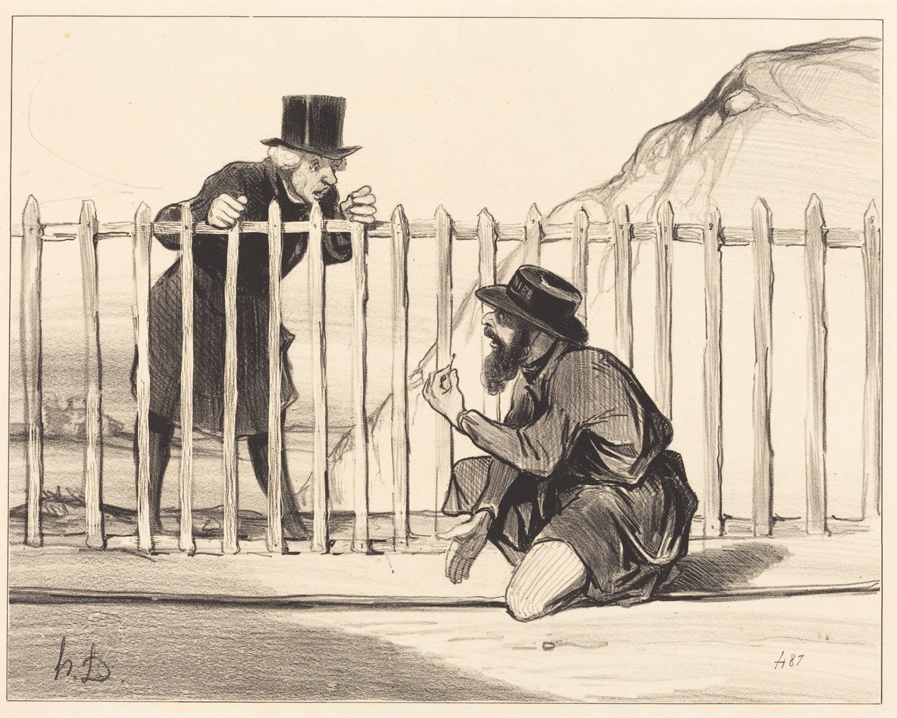 Ah! No niin... hautajaissaattue... voi kehuskella pääsevänsä siltä pakoon... tekijältä Honoré Daumier