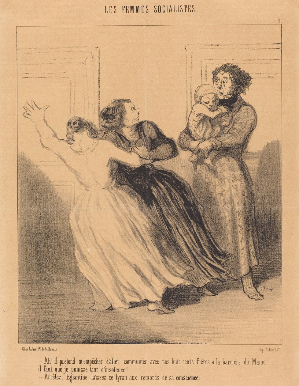 Ah! Hän aikoo estää minua menemästä... tekijältä Honoré Daumier