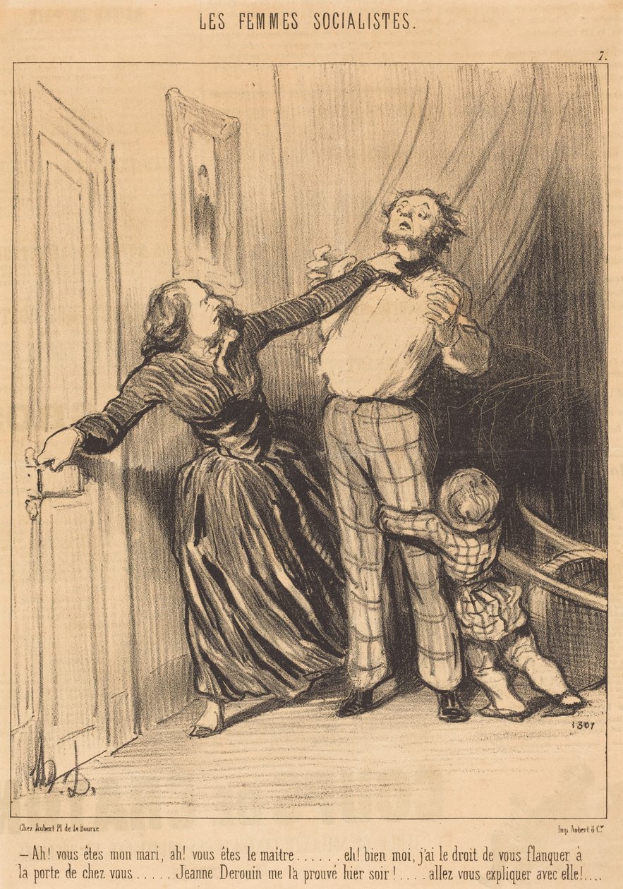 Ah! Te olette aviomieheni, ah! Te olette isäntä... tekijältä Honoré Daumier
