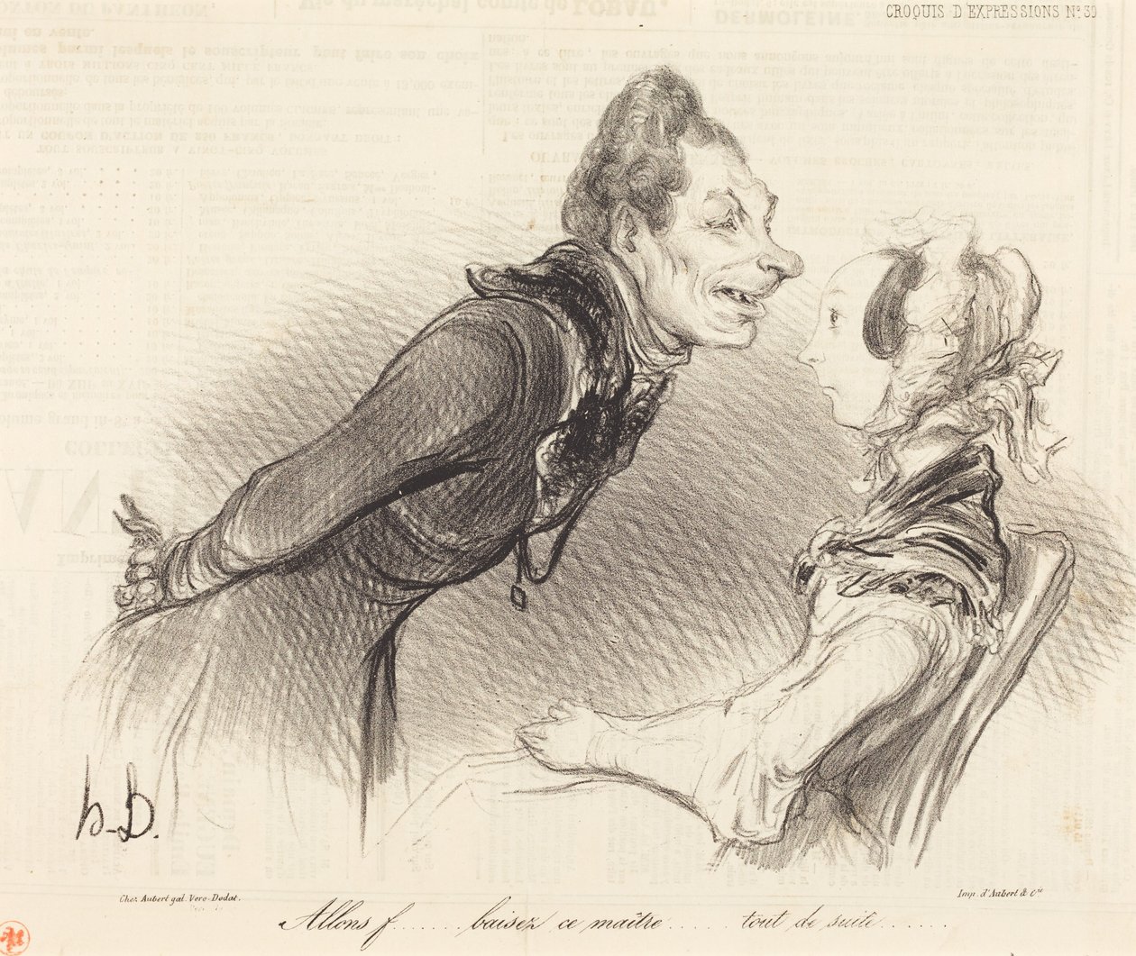 No niin... suudelkaa tätä mestaria... heti... tekijältä Honoré Daumier