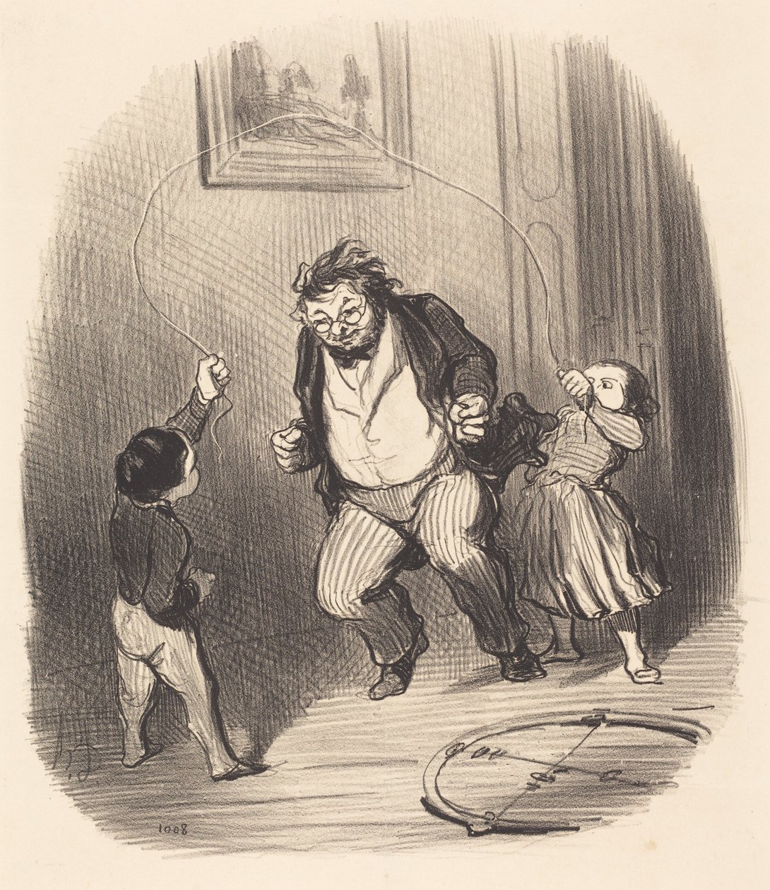No niin, isä... vielä... kolmekymmentäkaksi kierrosta!... tekijältä Honoré Daumier