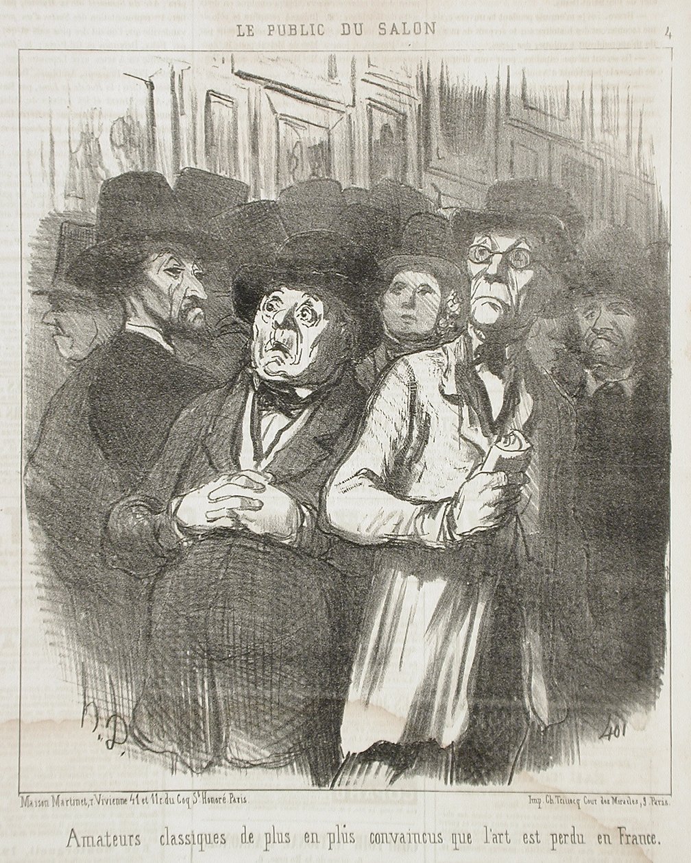 Klassisen taiteen harrastajat... vakuuttuneina... tekijältä Honoré Daumier