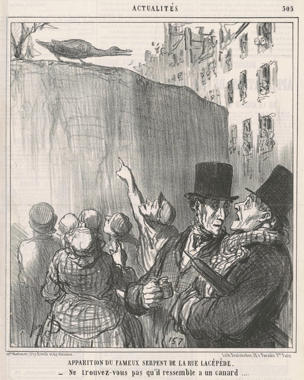 Rue Lacépèden ... käärmeen ulkonäkö tekijältä Honoré Daumier