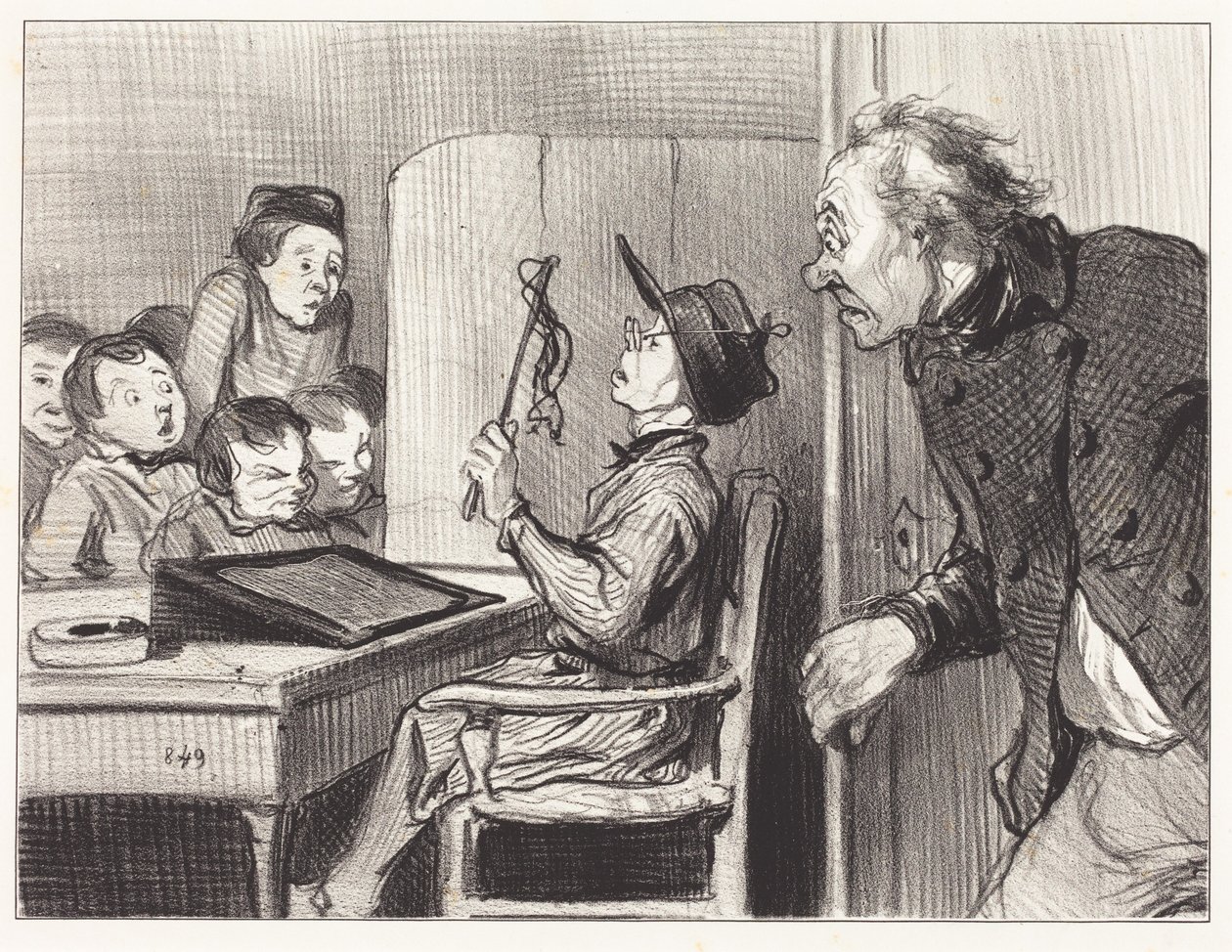 Odota... annan sinulle... koulunopettajan tekijältä Honoré Daumier