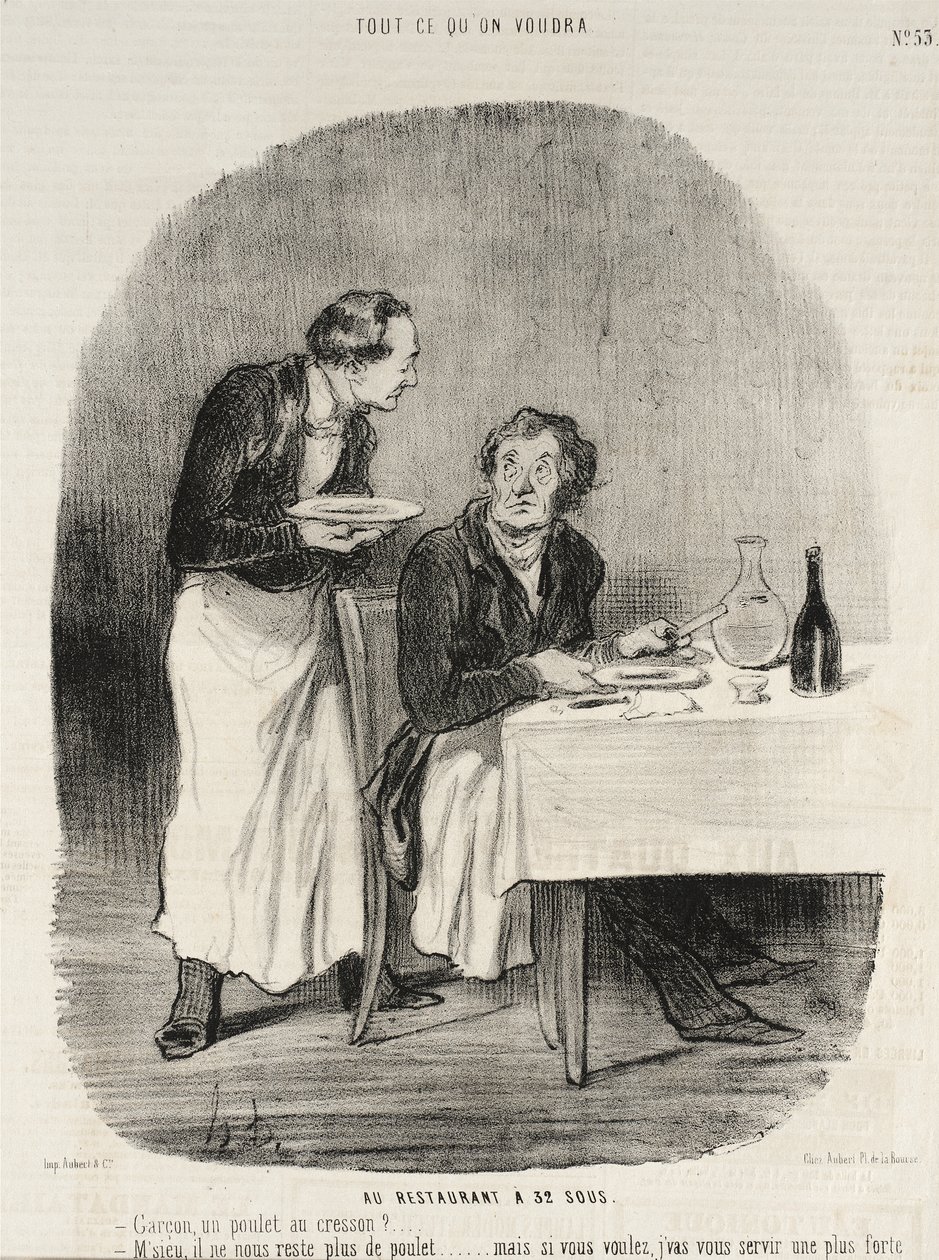 Ravintolassa 32 soulla tekijältä Honoré Daumier