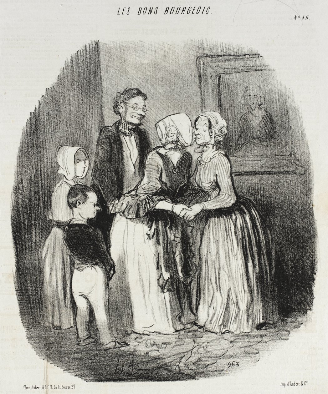 Uutenavuotena pakollinen vierailu Rabourdin-tädin luona tekijältä Honoré Daumier