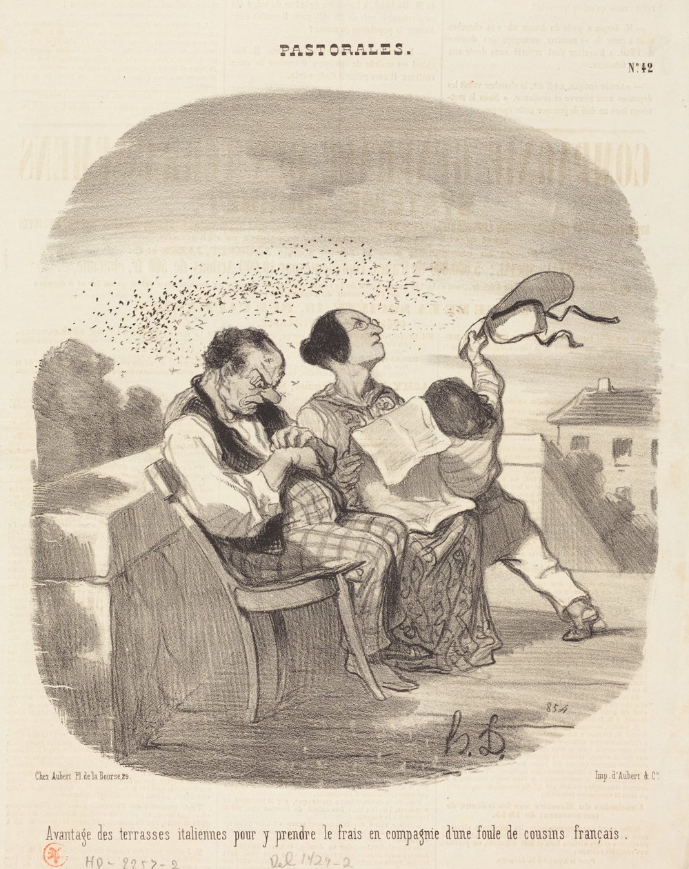 Italialaisten terassien edut... tekijältä Honoré Daumier