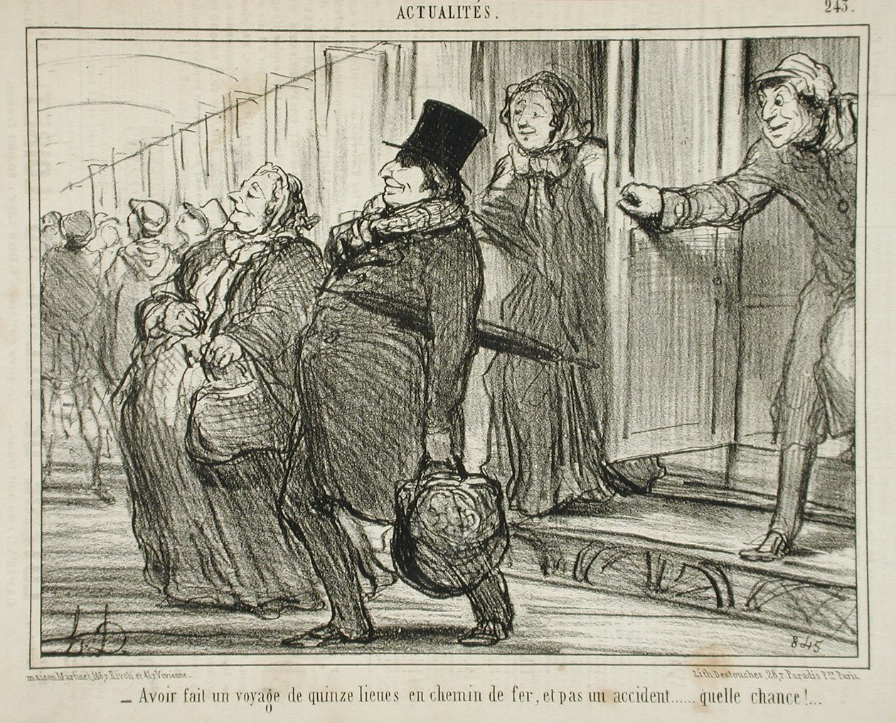 Tehtyään viidentoista peninkulman junamatkan... tekijältä Honoré Daumier