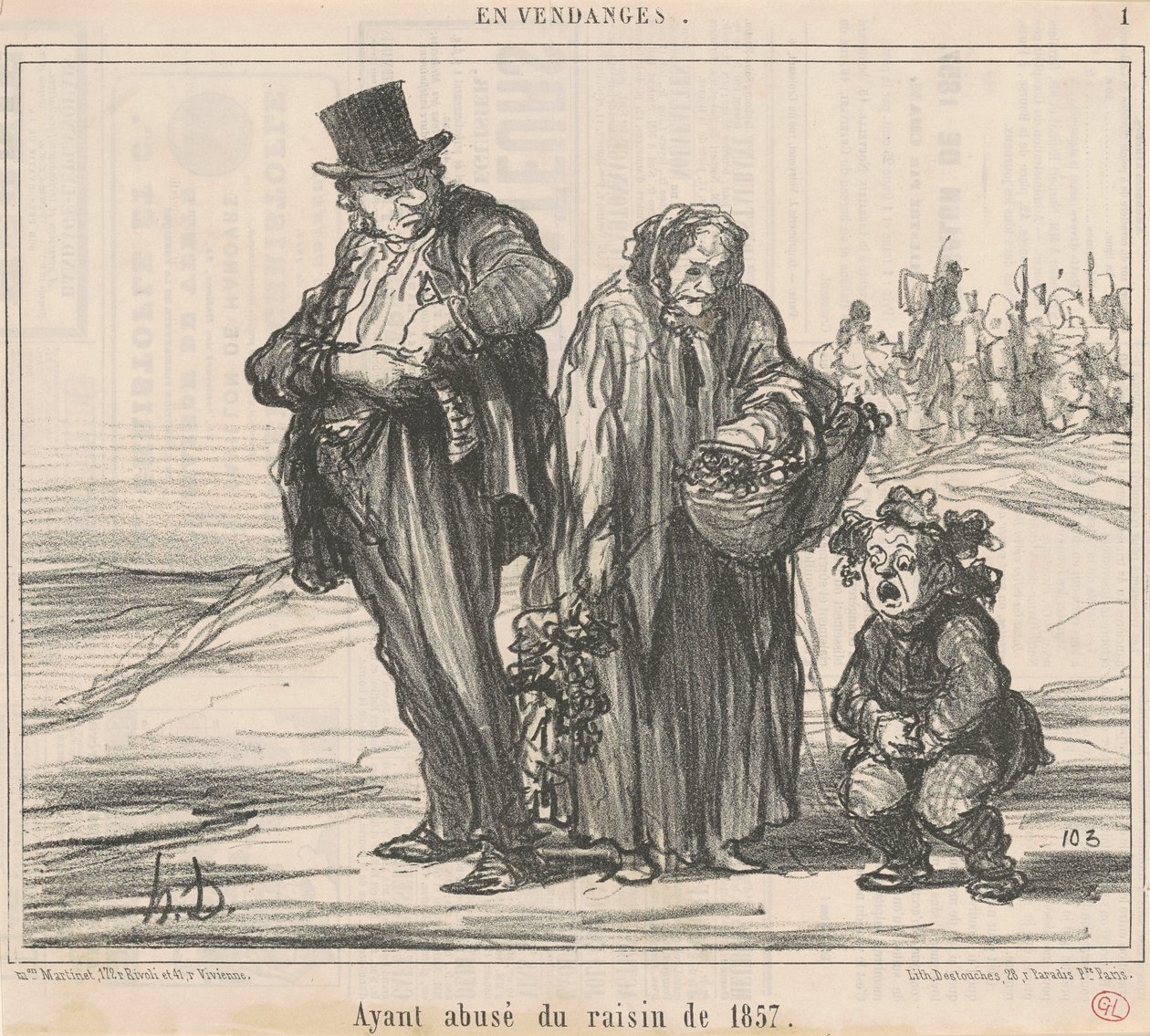 Käytti väärin vuoden 1857 rypäleitä tekijältä Honoré Daumier