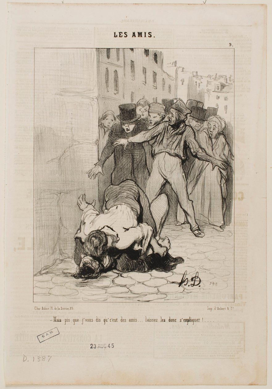 Mutta minähän sanon teille, että he ovat ystäviä... he vain ilmaisevat itseään toisilleen. tekijältä Honoré Daumier