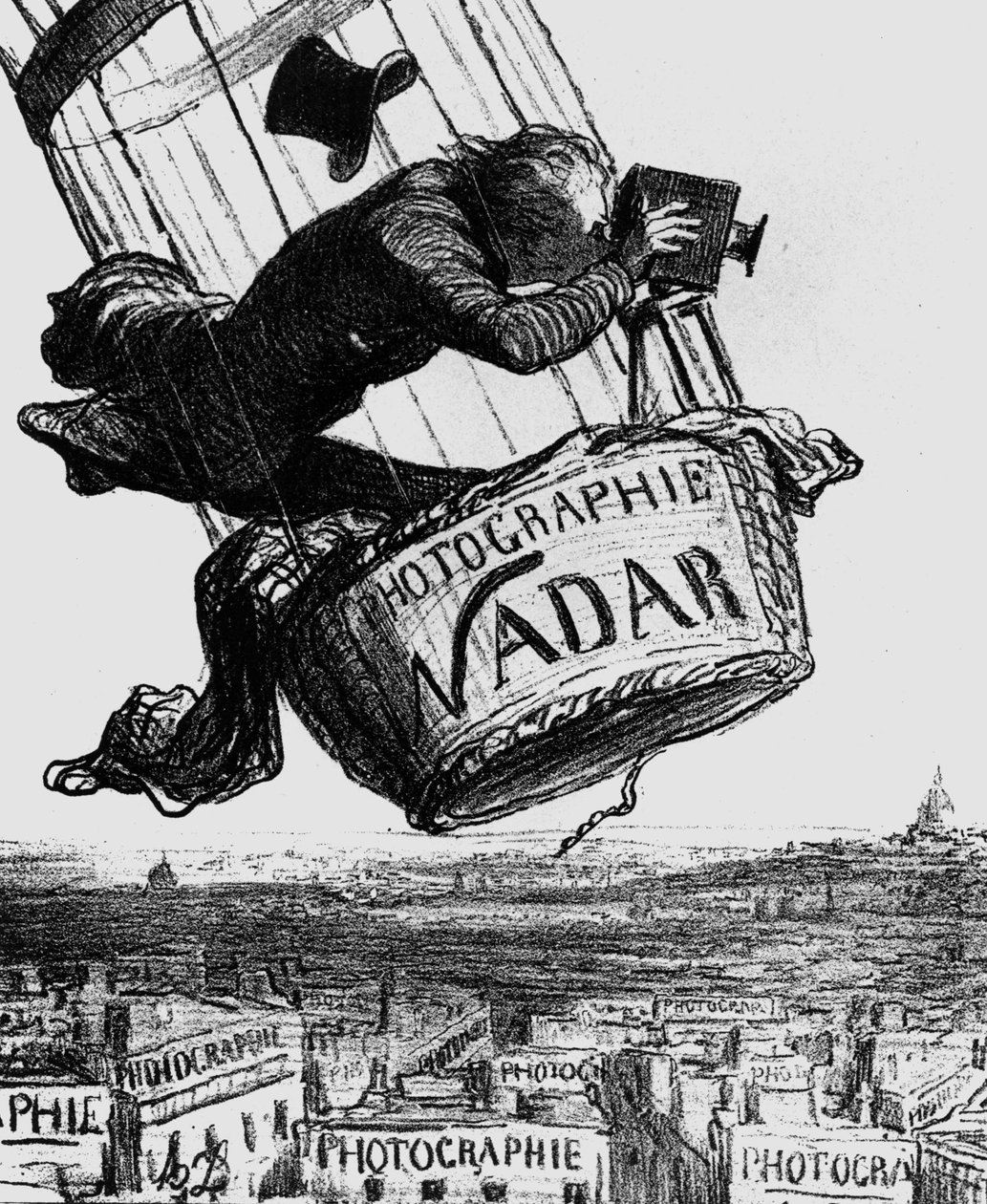 Gaspard-Felix Tournachon, eli Nadar (1820-1910) karikatyyri 1862 (kaiverrus) tekijältä Honoré Daumier