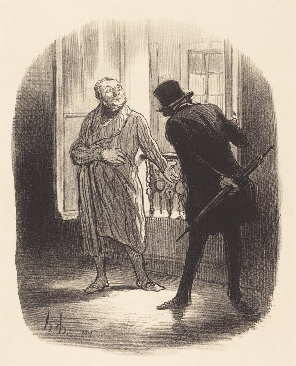 Tämä asunto on hieman kallis Place Royalen sijaintiin nähden... tekijältä Honoré Daumier
