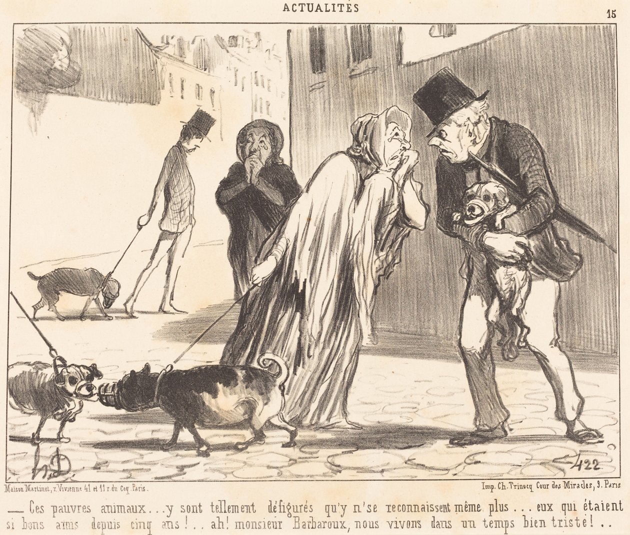 Nuo eläinparat... eivät enää... tunnista toisiaan... tekijältä Honoré Daumier